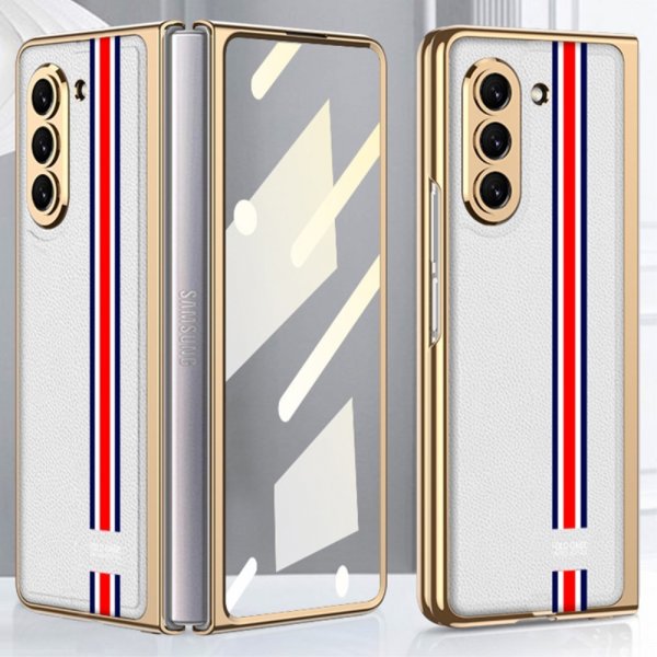 GKK Samsung Galaxy Z Fold 5 Cover Stribet Hvid