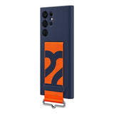 Samsung Original Galaxy S22 Ultra Cover Silikone Cover med Rem Navy