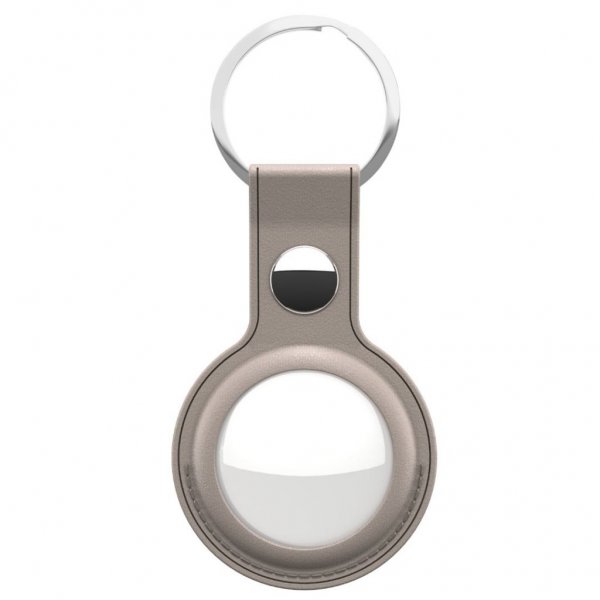 KeyBudz AirTag Holder Læder 2-pak Beige
