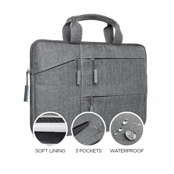 Satechi Vandafvisende laptop-etui med lommer 16 tommer Grå