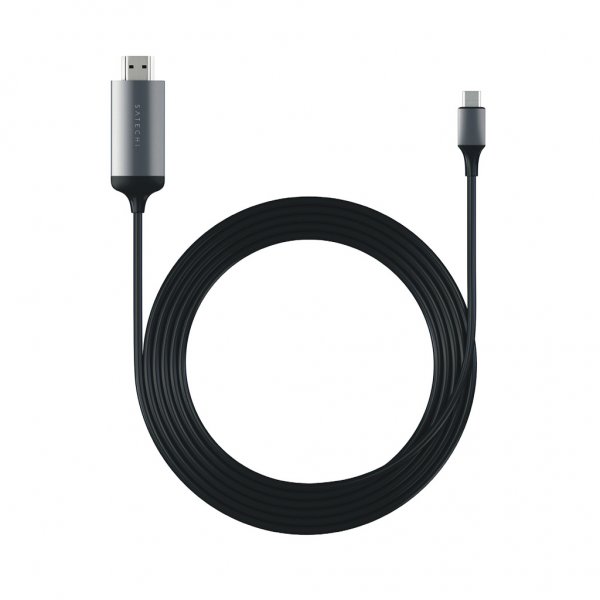 Satechi Aluminium Type-C til HDMI Kabeladapter 4K 60Hz 1.8m Sølv