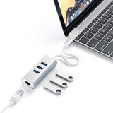 Satechi Type-C 2-i-1 USB Hub Ethernet Sølv