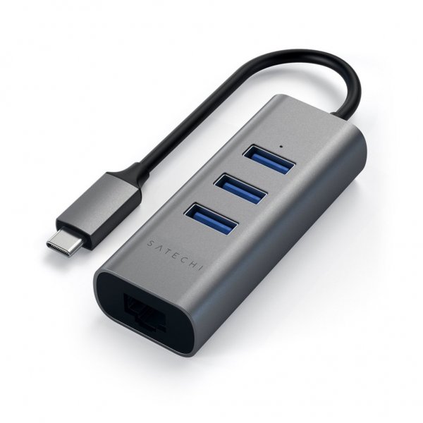 Satechi Type-C 2-i-1 USB Hub Ethernet Space Gray