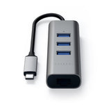 Satechi Type-C 2-i-1 USB Hub Ethernet Sølv