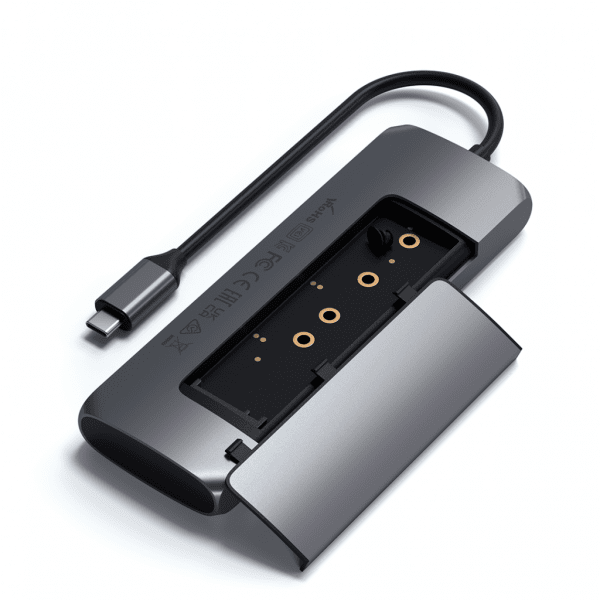 Satechi USB-C HYBRID med indbygget mulighed for SSD-lagring Grå