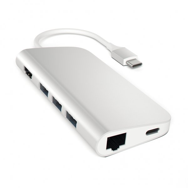 Satechi USB-C Multi-Port Adapter 4K Gigabit Ethernet Sølv