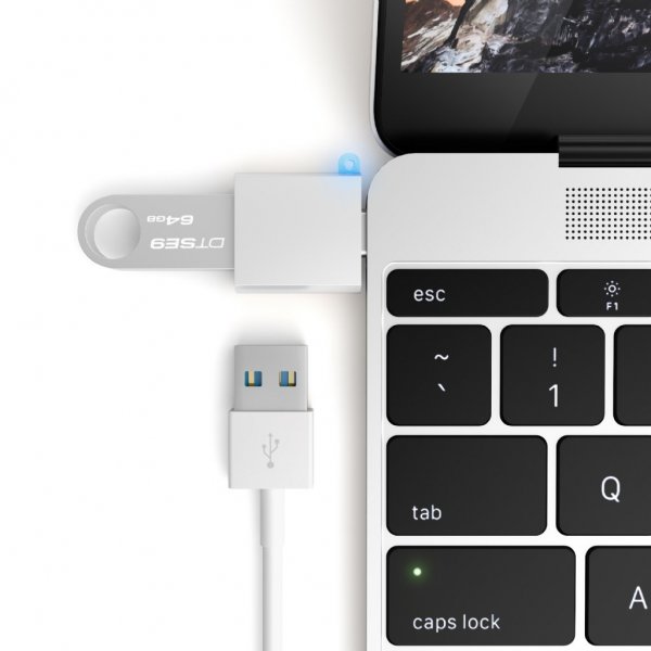 Satechi USB-C til USB-A 3.0 Adapter Sølv