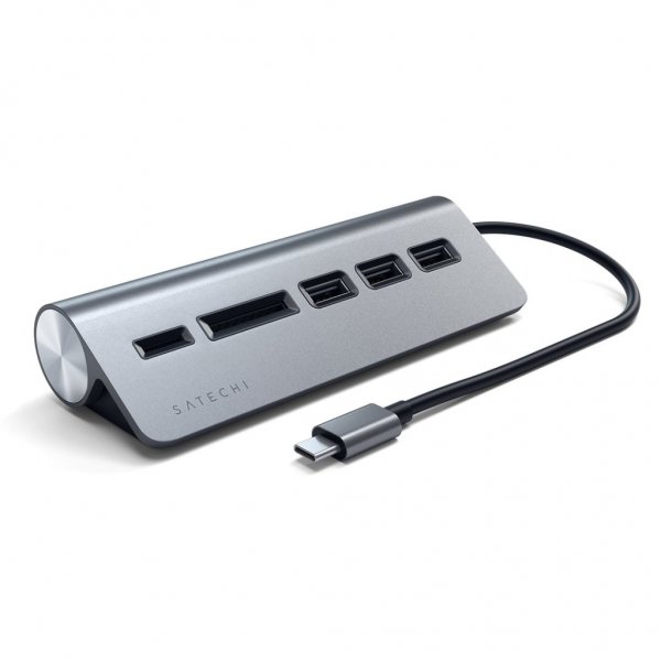 Satechi USB-C Combo Hub til stationær computer sølv