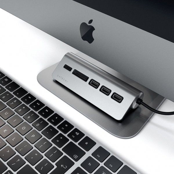 Satechi USB-C Combo Hub til stationær computer sølv