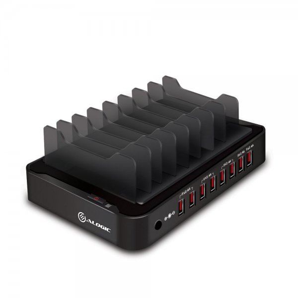 ALOGIC 8-ports USB-opladningsstation Sort