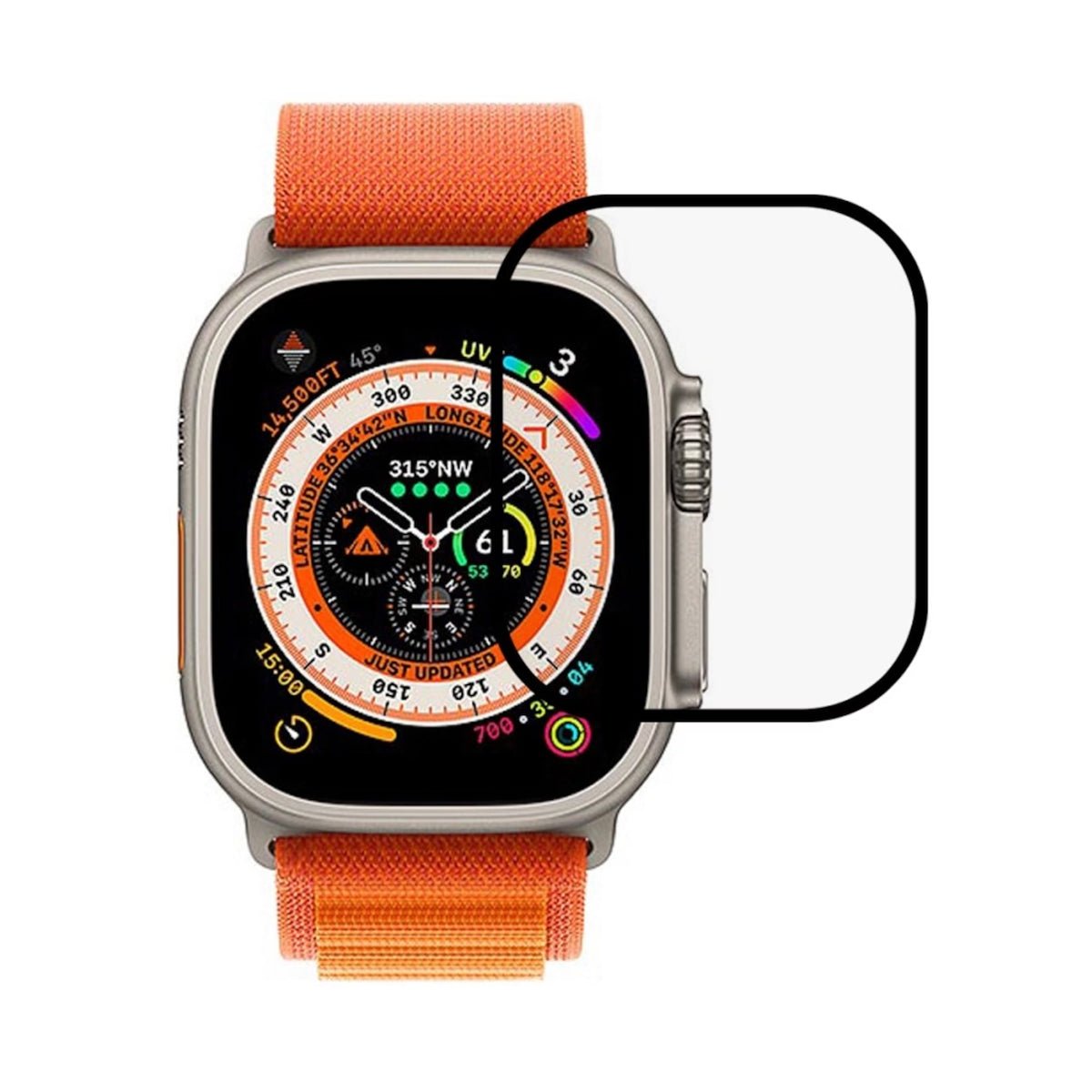 Apple Watch Ultra 2 49mm Skærmbeskytter Hærdet glas 3D