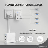 4smarts Skrivebordslader GaN Flex Pro 200W 4 USB-C