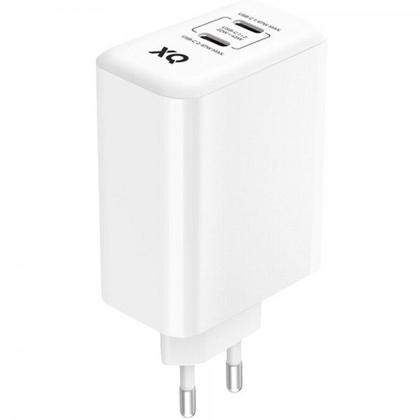 Xqisit Hurtigoplader 2xUSB-C PD 3.0 GaN 67W Hvid