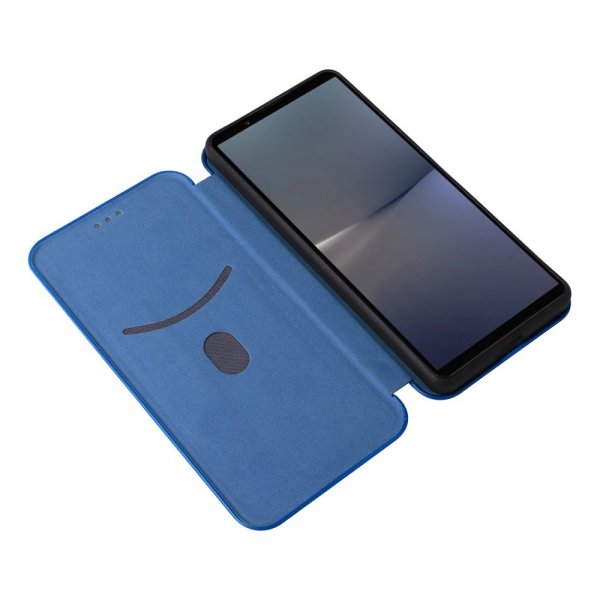 Sony Xperia 1 VI Etui Kulfibertekstur Blå
