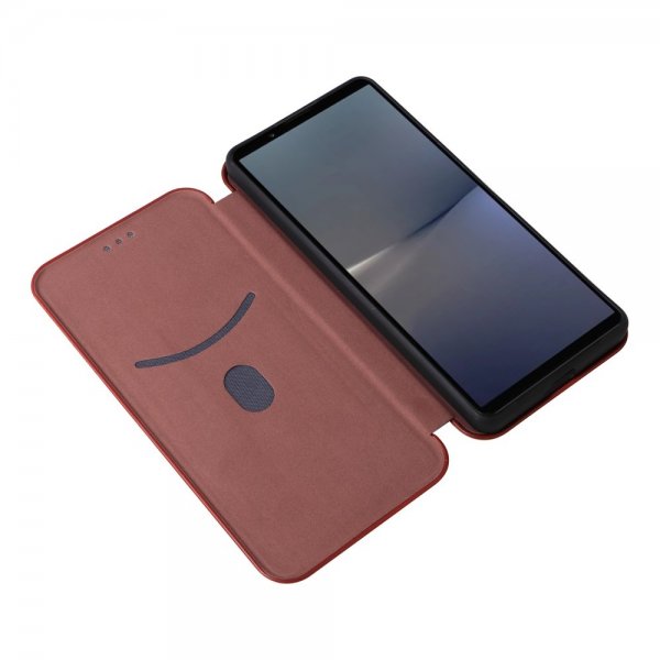 Sony Xperia 1 VI Etui Kulfibertekstur Brun