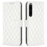 Sony Xperia 1 VI Etui Rombemønster Hvid