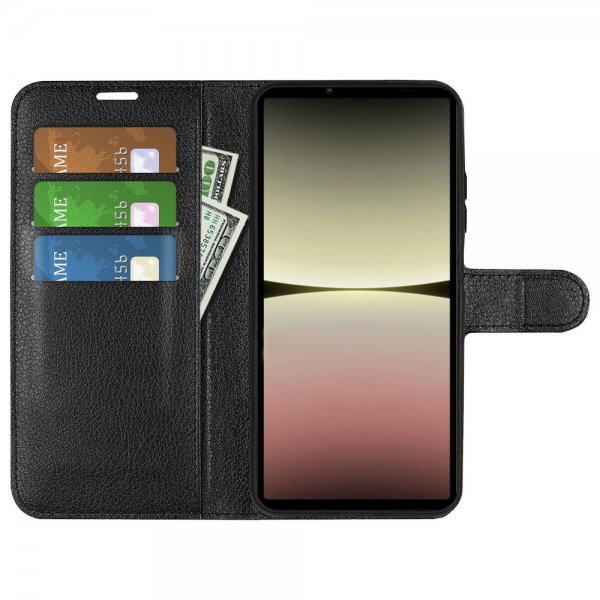 Sony Xperia 10 V Cover Litchi Sort