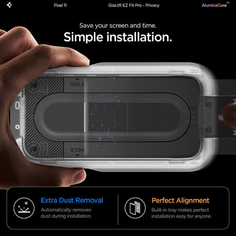 Spigen Google Pixel 10/Google Pixel 11 Skærmbeskytter GLAS.tR EZ Fit Pro Privacy 2-pak