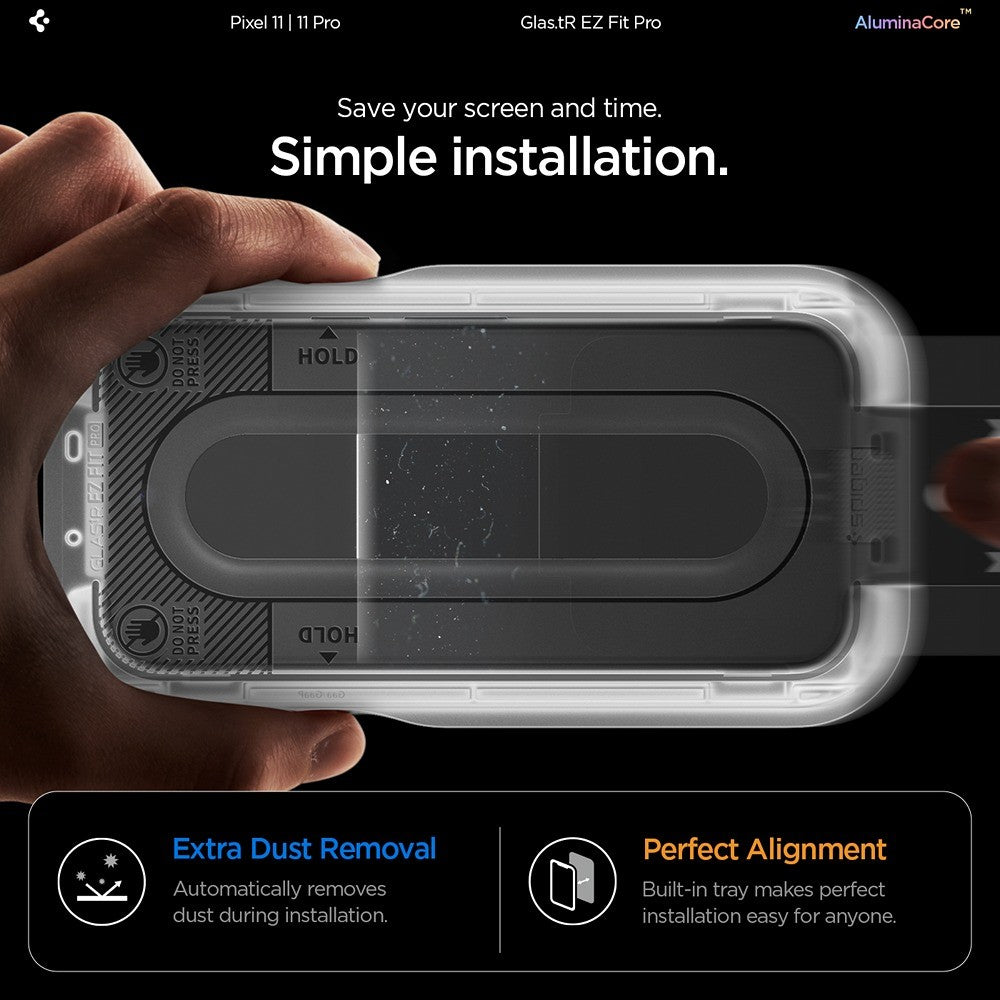 Spigen Google Pixel 11/Google Pixel 11 Pro Skärmskydd GLAS.tR EZ Fit Pro 2-pack