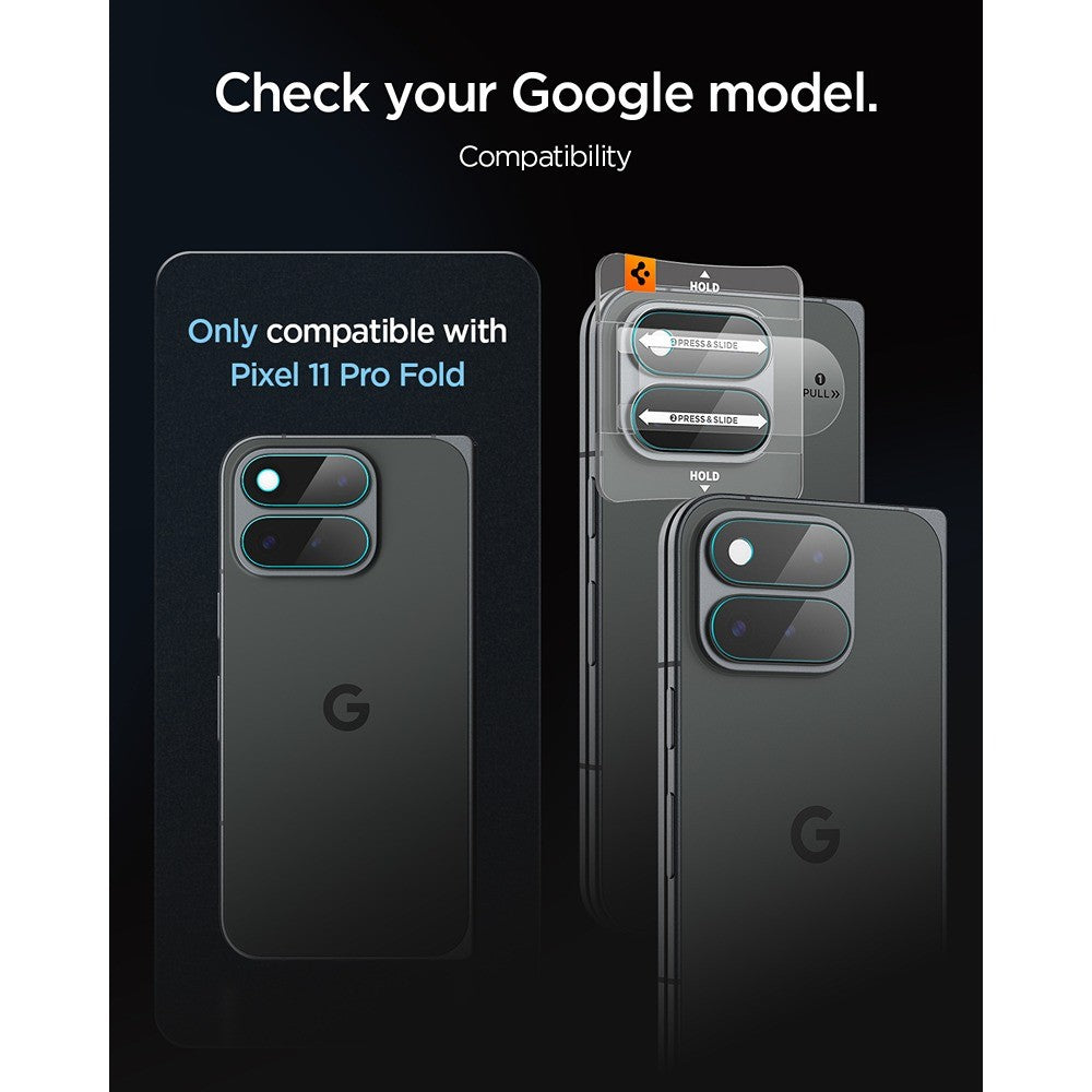 Spigen Google Pixel 11 Pro Fold Kameralinsebeskytter GLAS.tR EZ Fit Optik Pro 2-pak