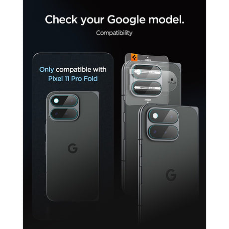 Spigen Google Pixel 11 Pro Fold Kameralinsebeskytter GLAS.tR EZ Fit Optik Pro 2-pak