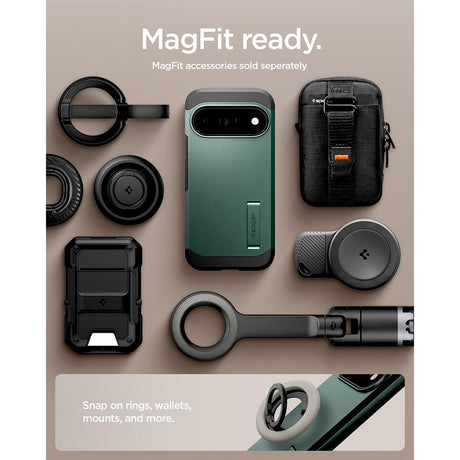 Spigen Google Pixel 11 Pro Skal Tough Armor MagFit Abyss Green