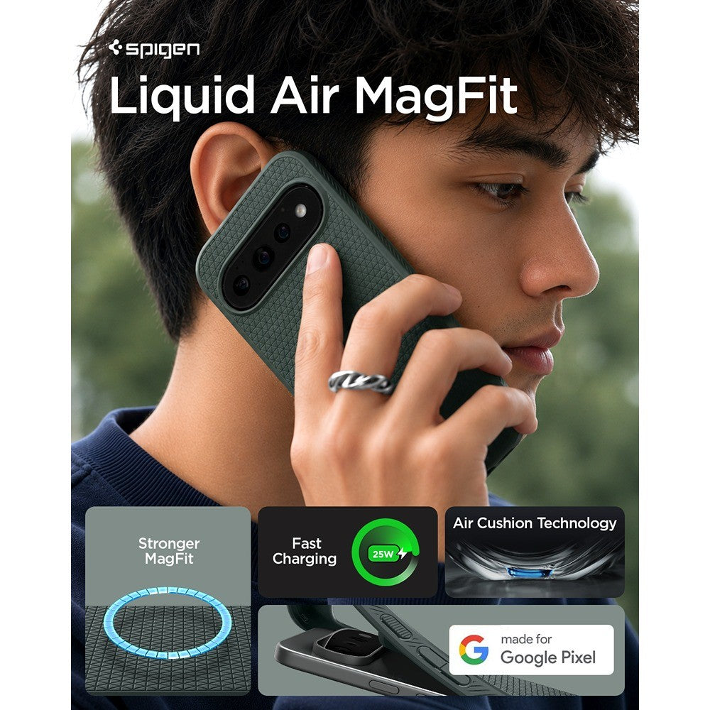 Spigen Google Pixel 11 Pro XL Skal Liquid Air MagFit Abyss Green