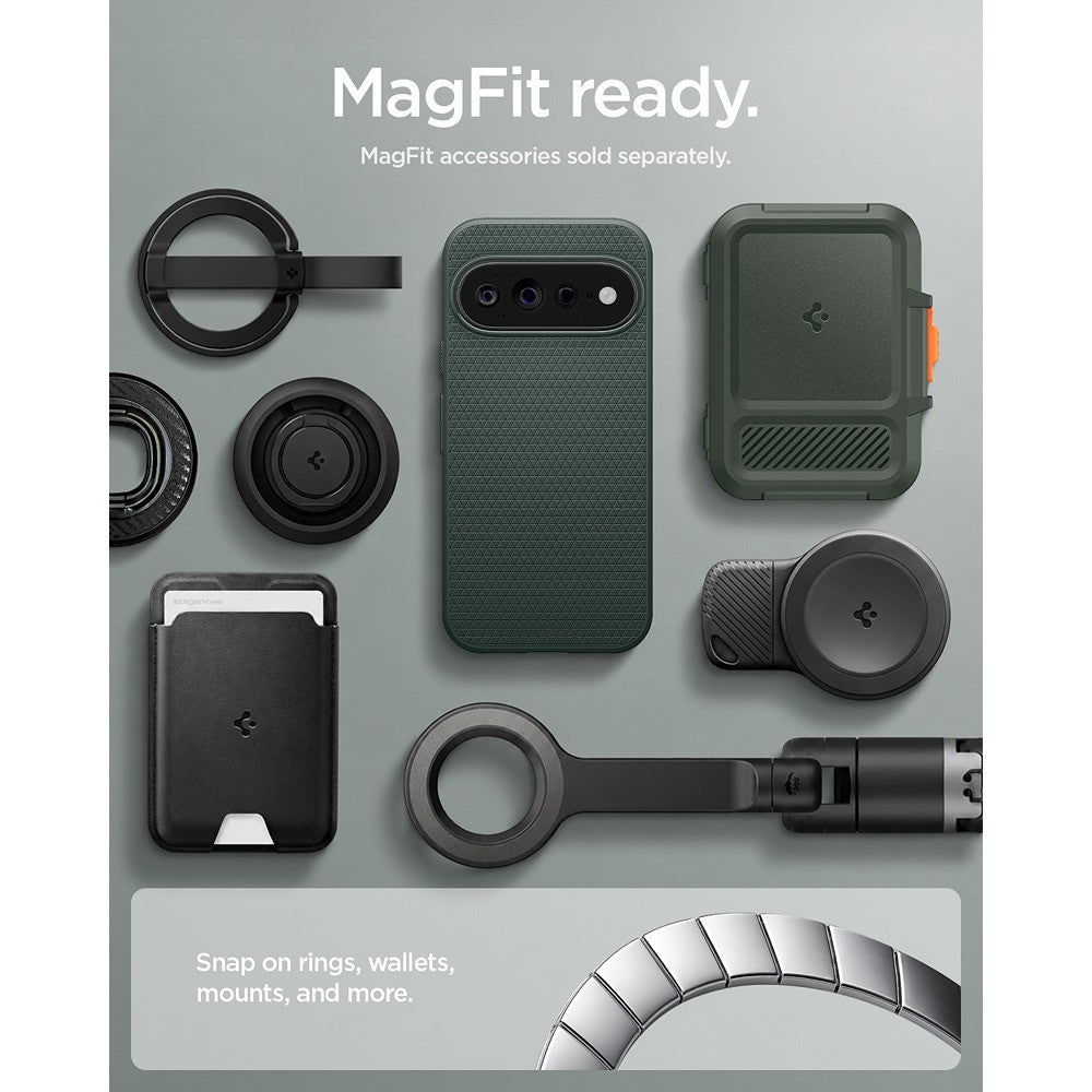 Spigen Google Pixel 11 Pro XL Skal Liquid Air MagFit Abyss Green
