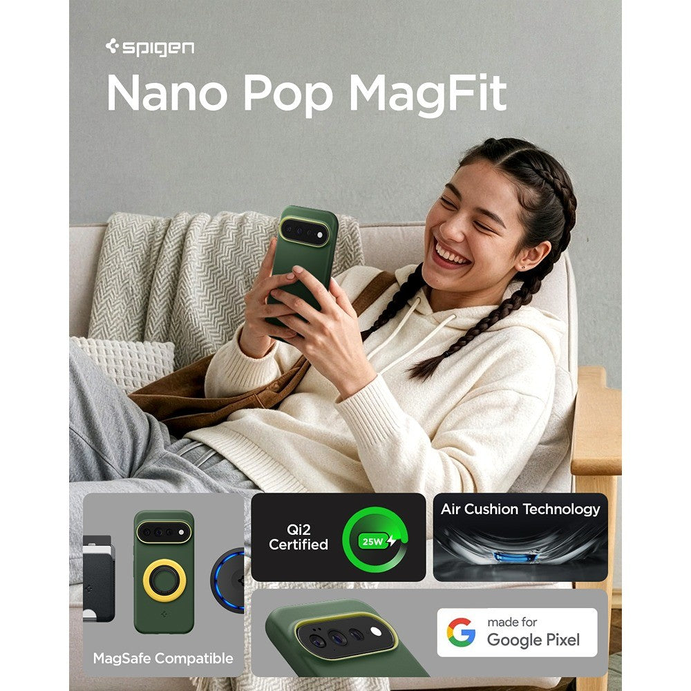 Spigen Google Pixel 11 Pro XL Skal Nano Pop MagFit Avo Green