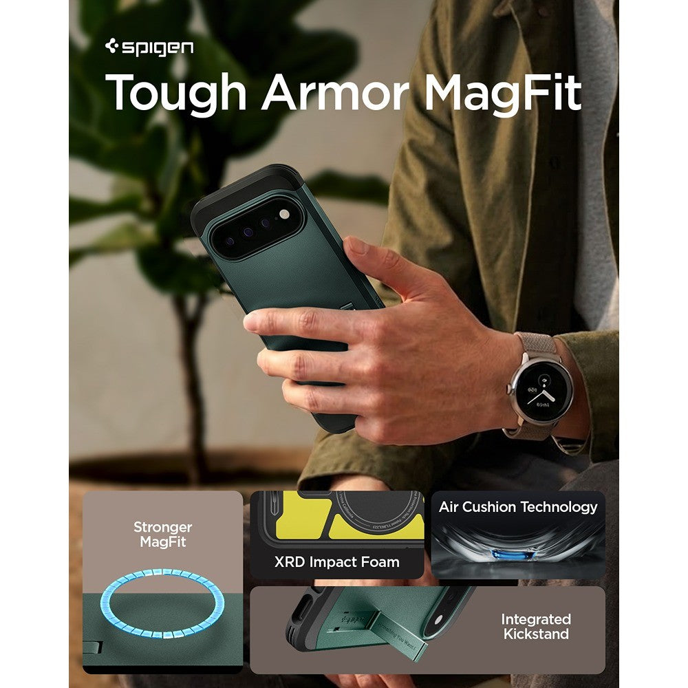 Spigen Google Pixel 11 Pro XL Skal Tough Armor MagFit Abyss Green