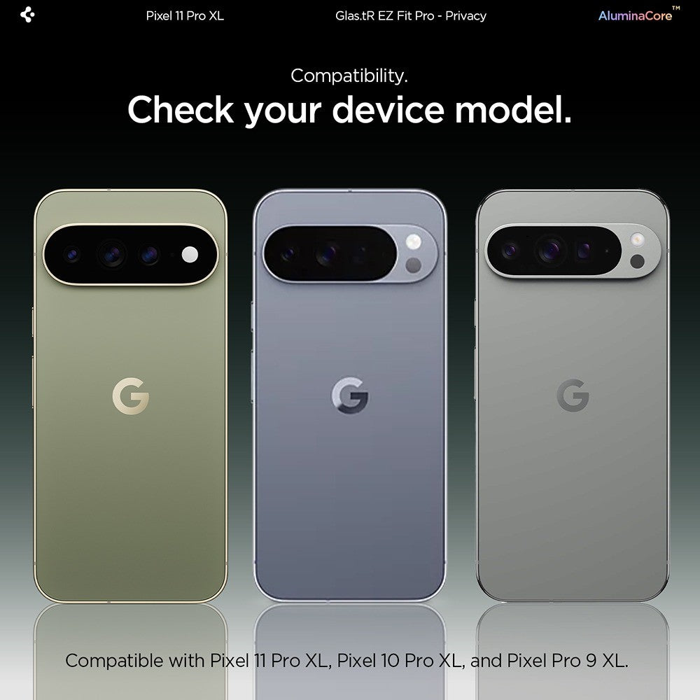 Spigen Google Pixel 9 Pro XL/10 Pro XL/Pixel 11 Pro XL Skärmskydd GLAS.tR EZ Fit Pro Privacy 2-pack