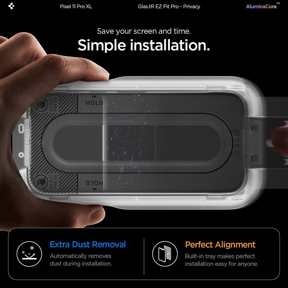 Spigen Google Pixel 9 Pro XL/10 Pro XL/Pixel 11 Pro XL Skärmskydd GLAS.tR EZ Fit Pro Privacy 2-pack