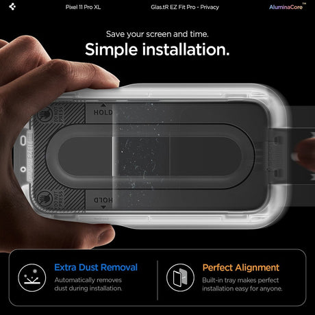 Spigen Google Pixel 9 Pro XL/10 Pro XL/Pixel 11 Pro XL Skærmbeskytter GLAS.tR EZ Fit Pro Privacy 2-pak