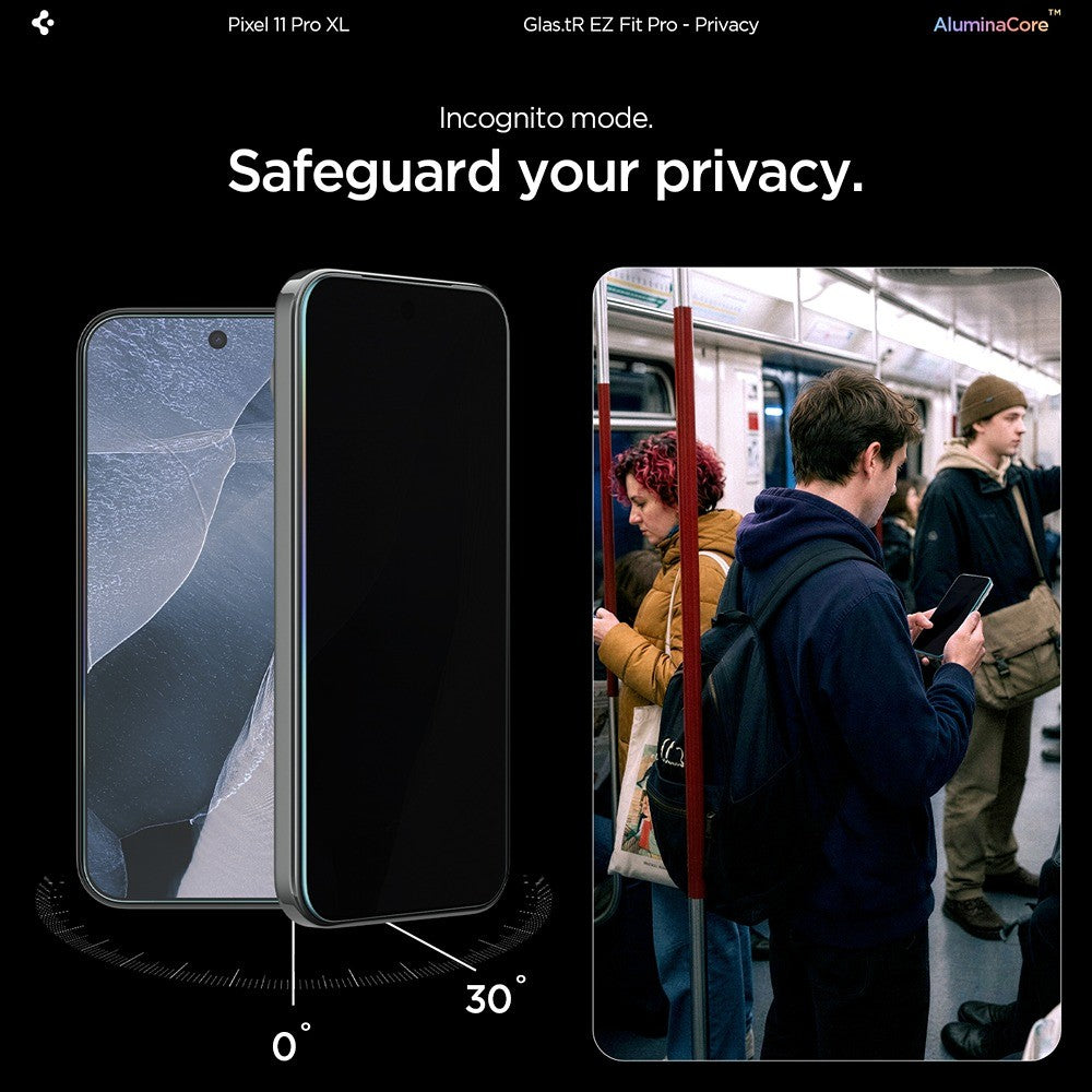 Spigen Google Pixel 9 Pro XL/10 Pro XL/Pixel 11 Pro XL Skärmskydd GLAS.tR EZ Fit Pro Privacy 2-pack