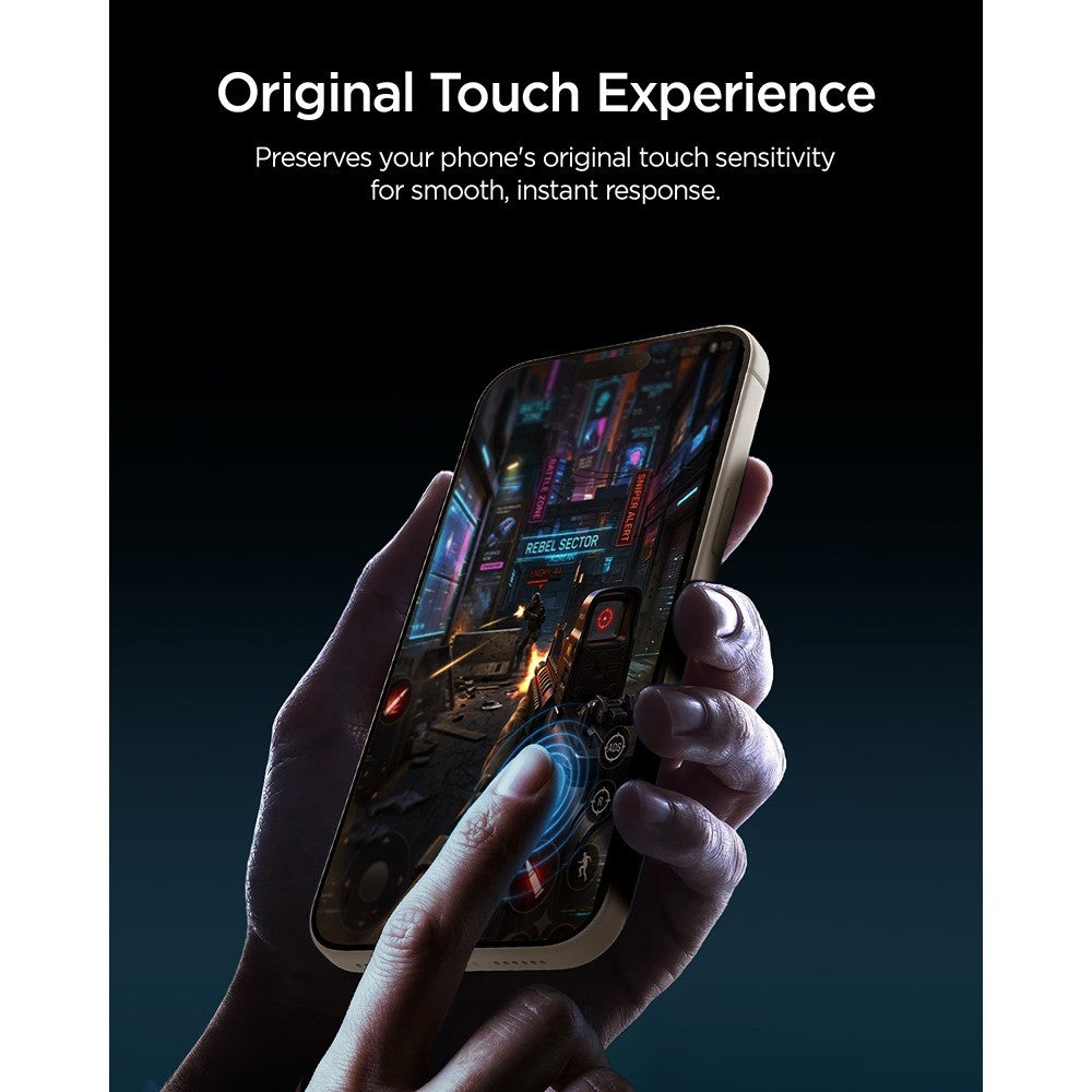 Spigen iPhone 16 Pro/17/17 Pro/18 Pro Skærmbeskytter Glas.tR EZ Fit Pro 2-pak