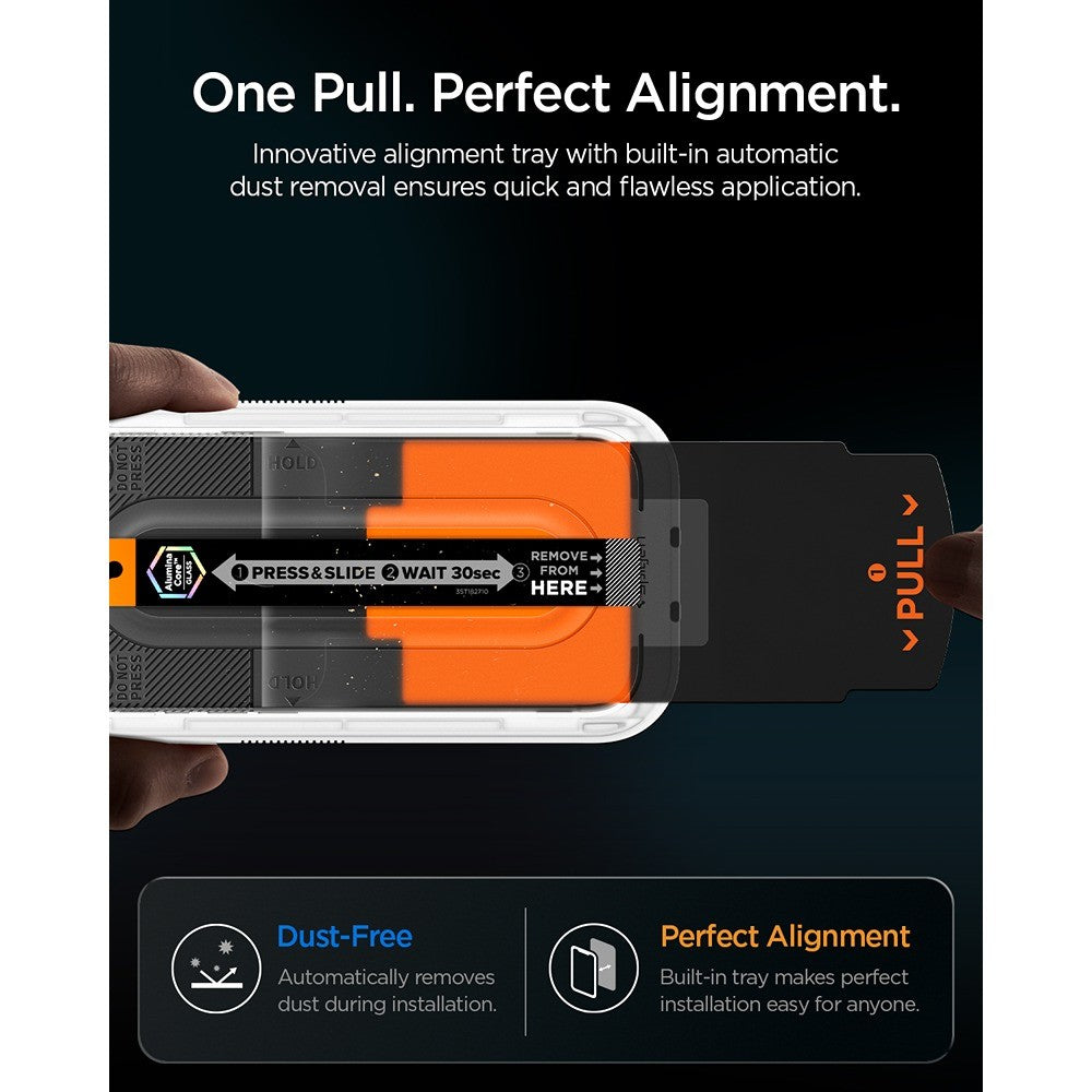Spigen iPhone 16 Pro/17/17 Pro/18 Pro Skærmbeskytter Glas.tR EZ Fit Pro 2-pak