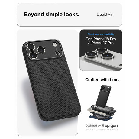 Spigen iPhone 17 Pro/iPhone 18 Pro Cover Liquid Air Matte Black