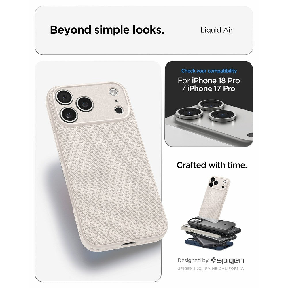 Spigen iPhone 17 Pro/iPhone 18 Pro Cover Liquid Air Natural Titan