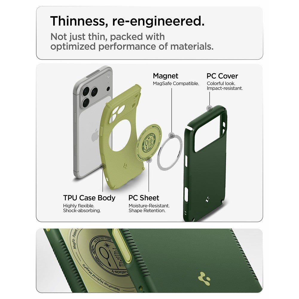 Spigen iPhone 17 Pro/iPhone 18 Pro Cover Nano Pop Hybrid MagFit Avo Green