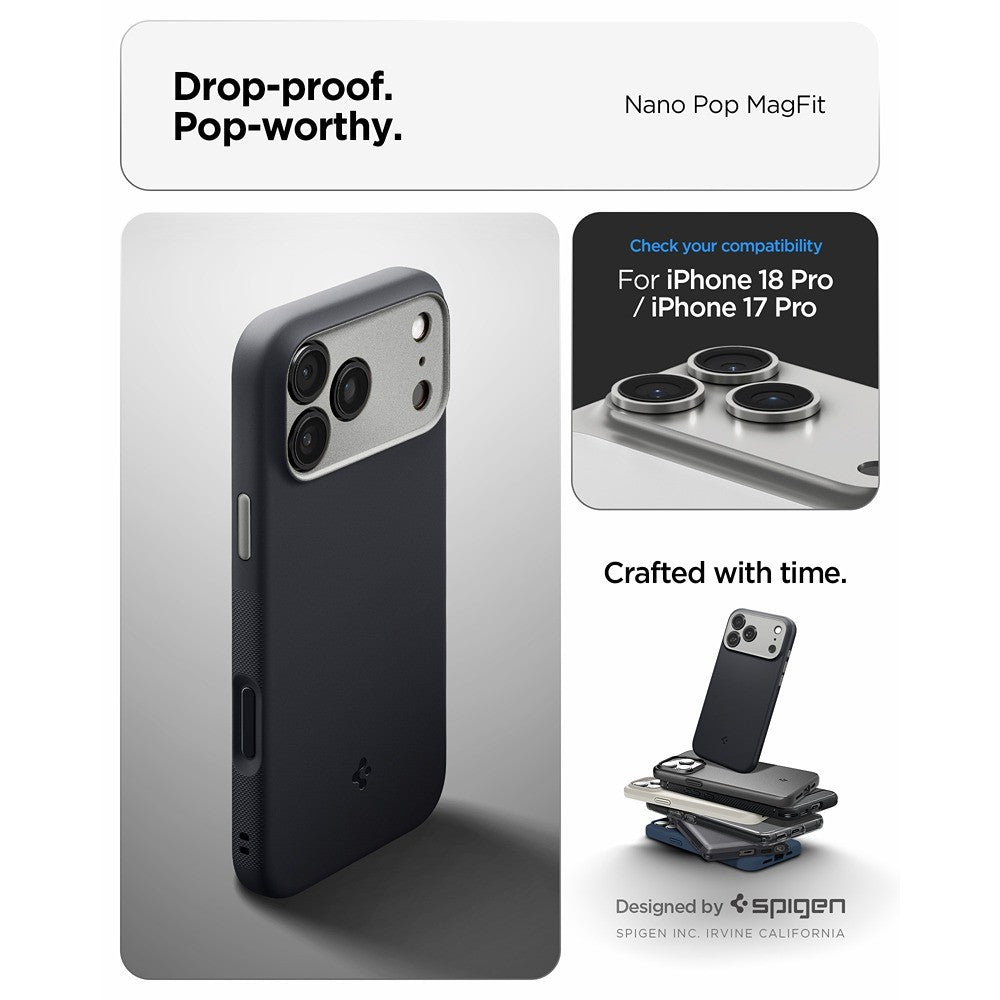 Spigen iPhone 17 Pro/iPhone 18 Pro Cover Nano Pop MagFit Black Sesame