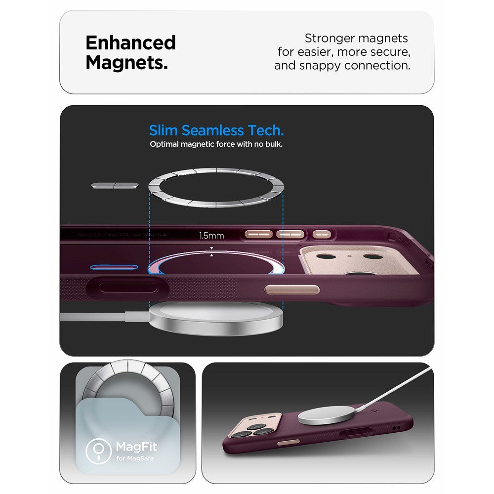 Spigen iPhone 17 Pro/iPhone 18 Pro Cover Nano Pop MagFit Burgundy Bean
