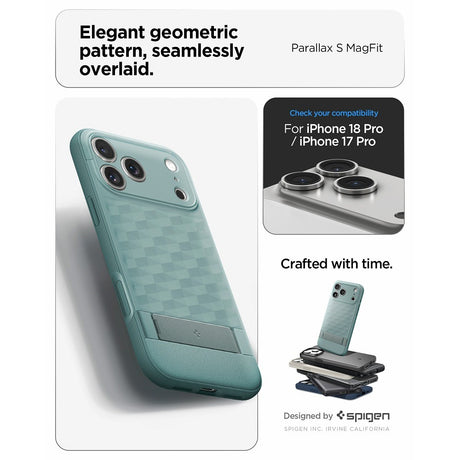 Spigen iPhone 17 Pro/iPhone 18 Pro Cover Parallax S MagFit Salviegrøn