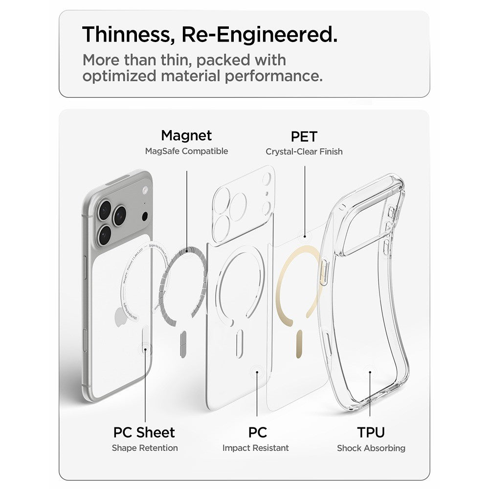 Spigen iPhone 17 Pro/iPhone 18 Pro Cover Ultra Hybrid MagFit Clear Gold