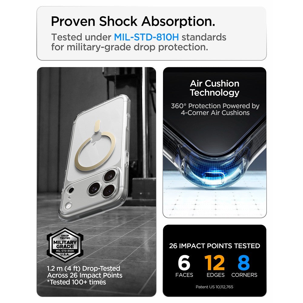 Spigen iPhone 17 Pro/iPhone 18 Pro Cover Ultra Hybrid MagFit Clear Gold