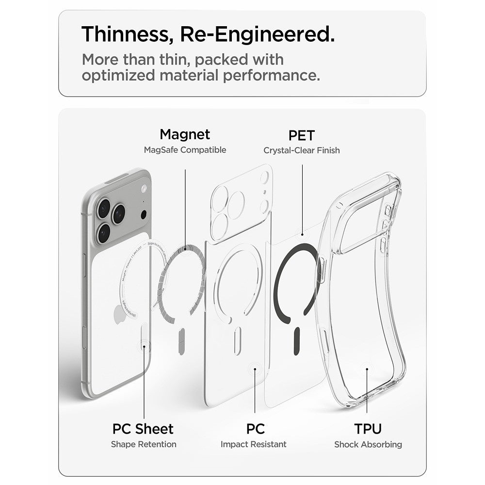 Spigen iPhone 17 Pro/iPhone 18 Pro Cover Ultra Hybrid MagFit Clear Graphite