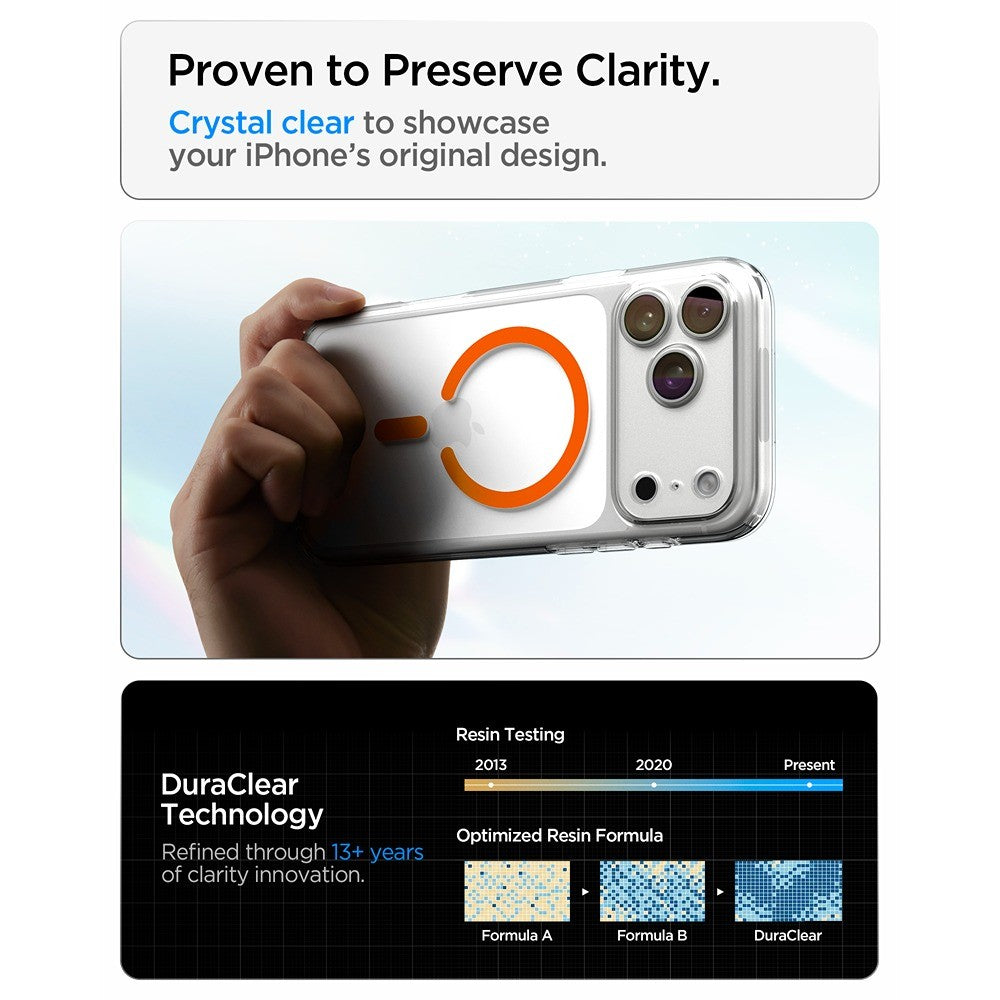 Spigen iPhone 17 Pro/iPhone 18 Pro Cover Ultra Hybrid MagFit Clear Orange