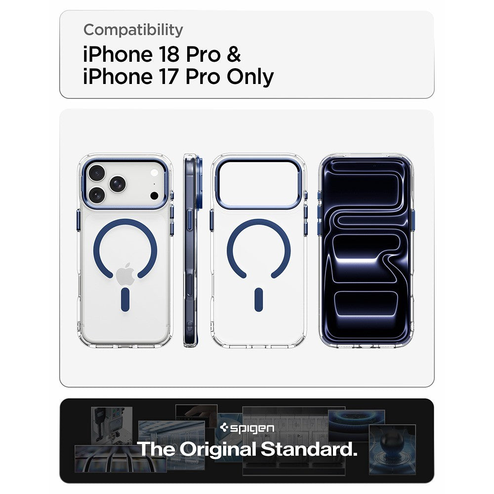 Spigen iPhone 17 Pro/iPhone 18 Pro Cover Ultra Hybrid Optik S MagFit Clear Deep Blue