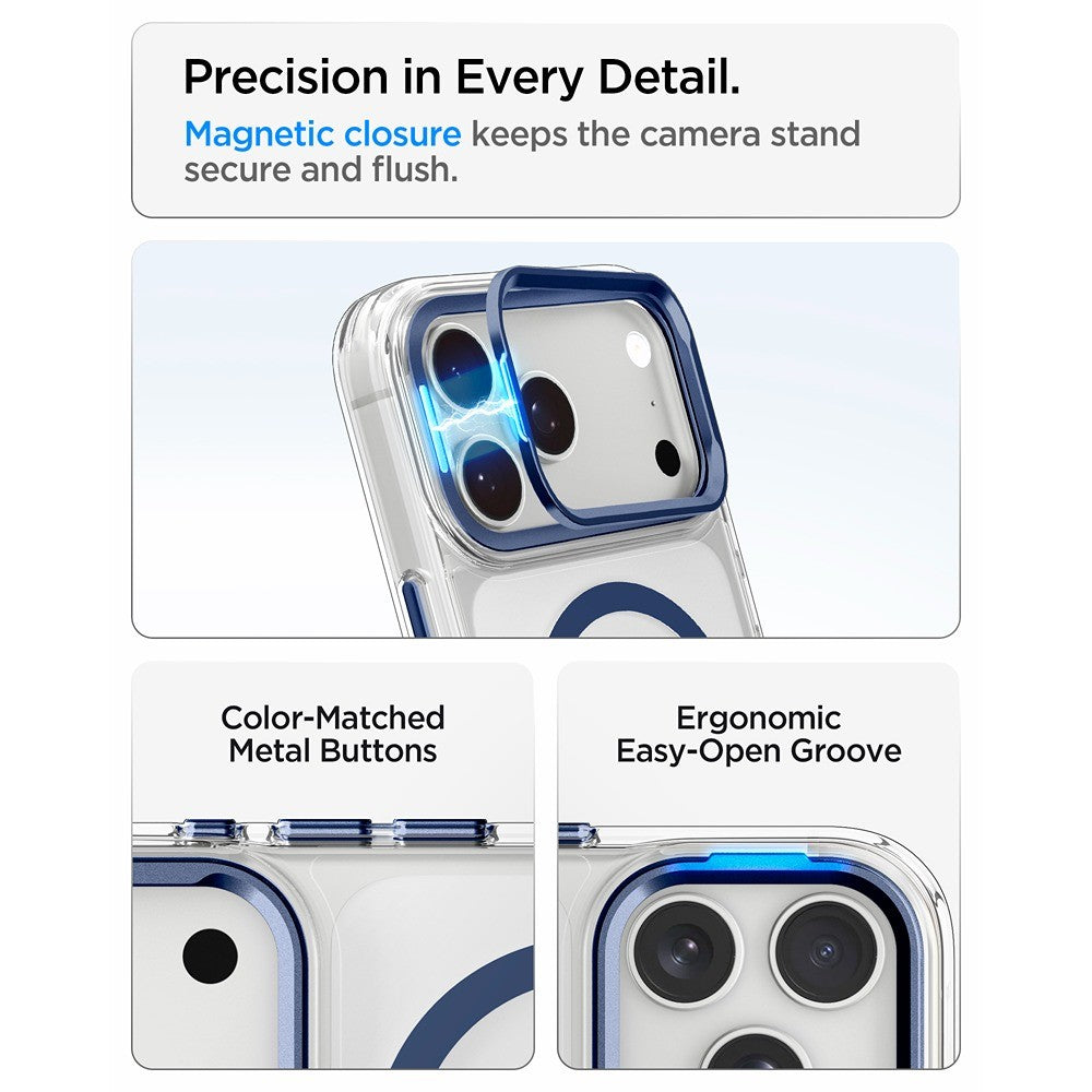 Spigen iPhone 17 Pro/iPhone 18 Pro Cover Ultra Hybrid Optik S MagFit Clear Deep Blue