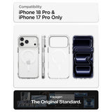 Spigen iPhone 17 Pro/iPhone 18 Pro Cover Ultra Hybrid Optik S MagFit Clear Sølv