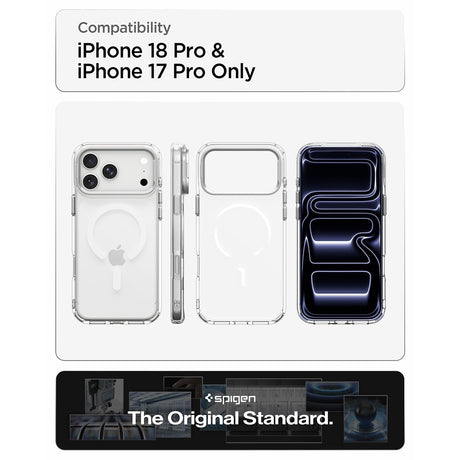 Spigen iPhone 17 Pro/iPhone 18 Pro Cover Ultra Hybrid Optik S MagFit Clear Sølv